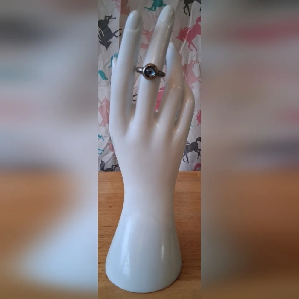 EUC Uno De 50 (1 Of 50) Handmade Forged Blue Swarovski Crystal Ring Jewelry
